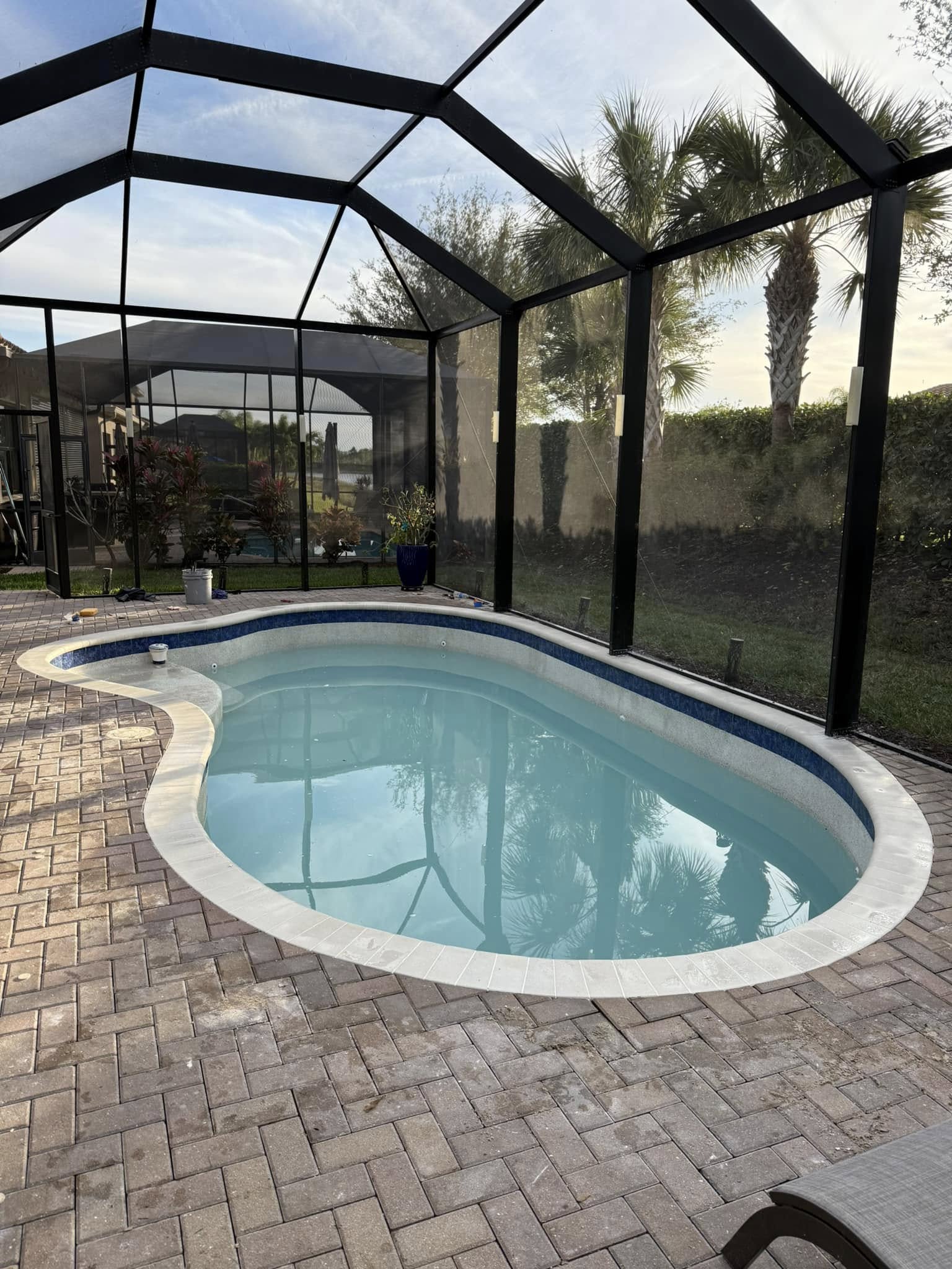 after paver pool repair pavers