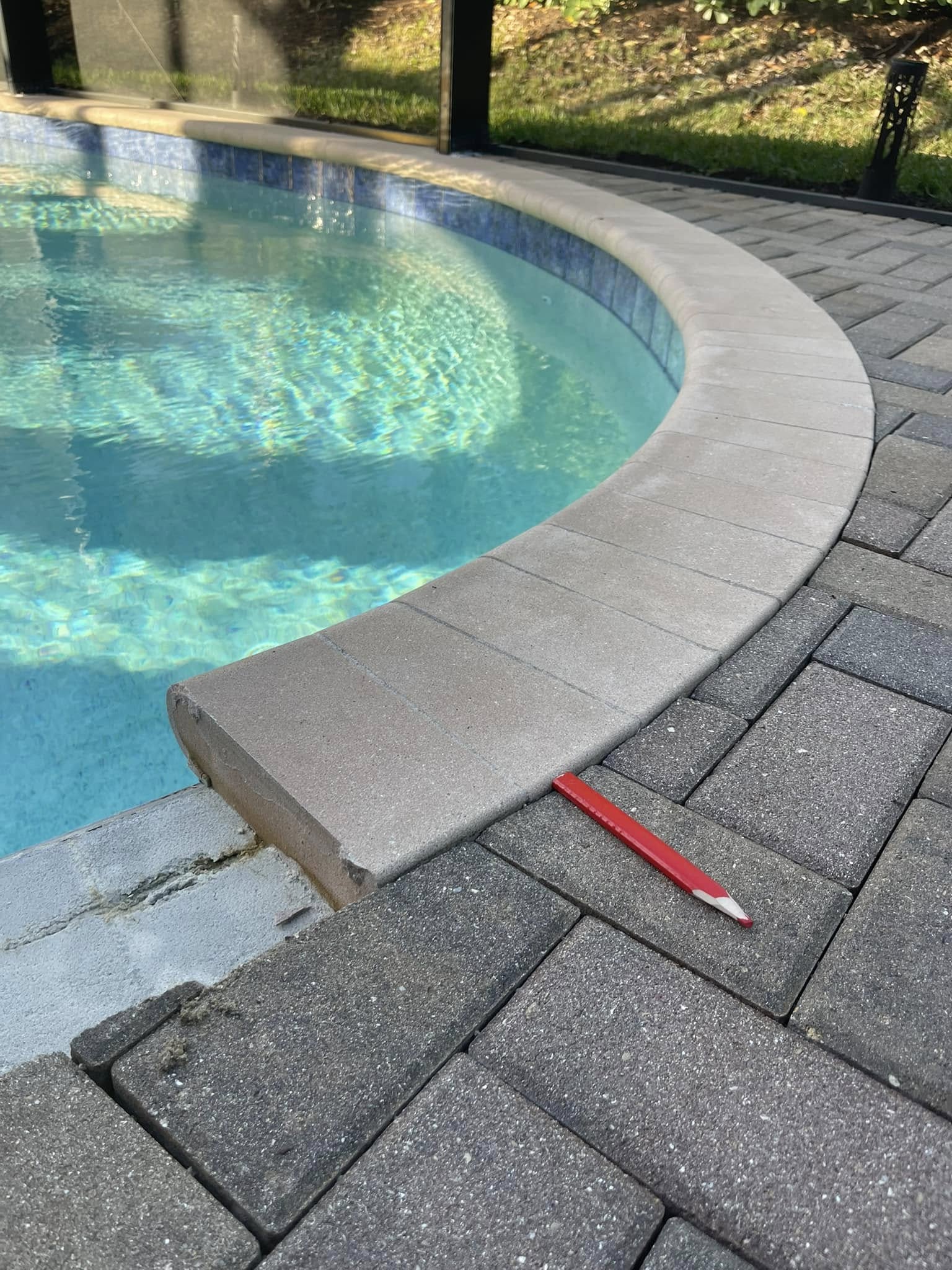 pool deck paver repair